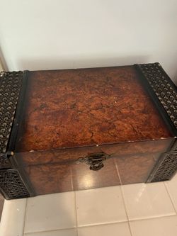 Antique wooden grey storage box home Decour decoration piece 