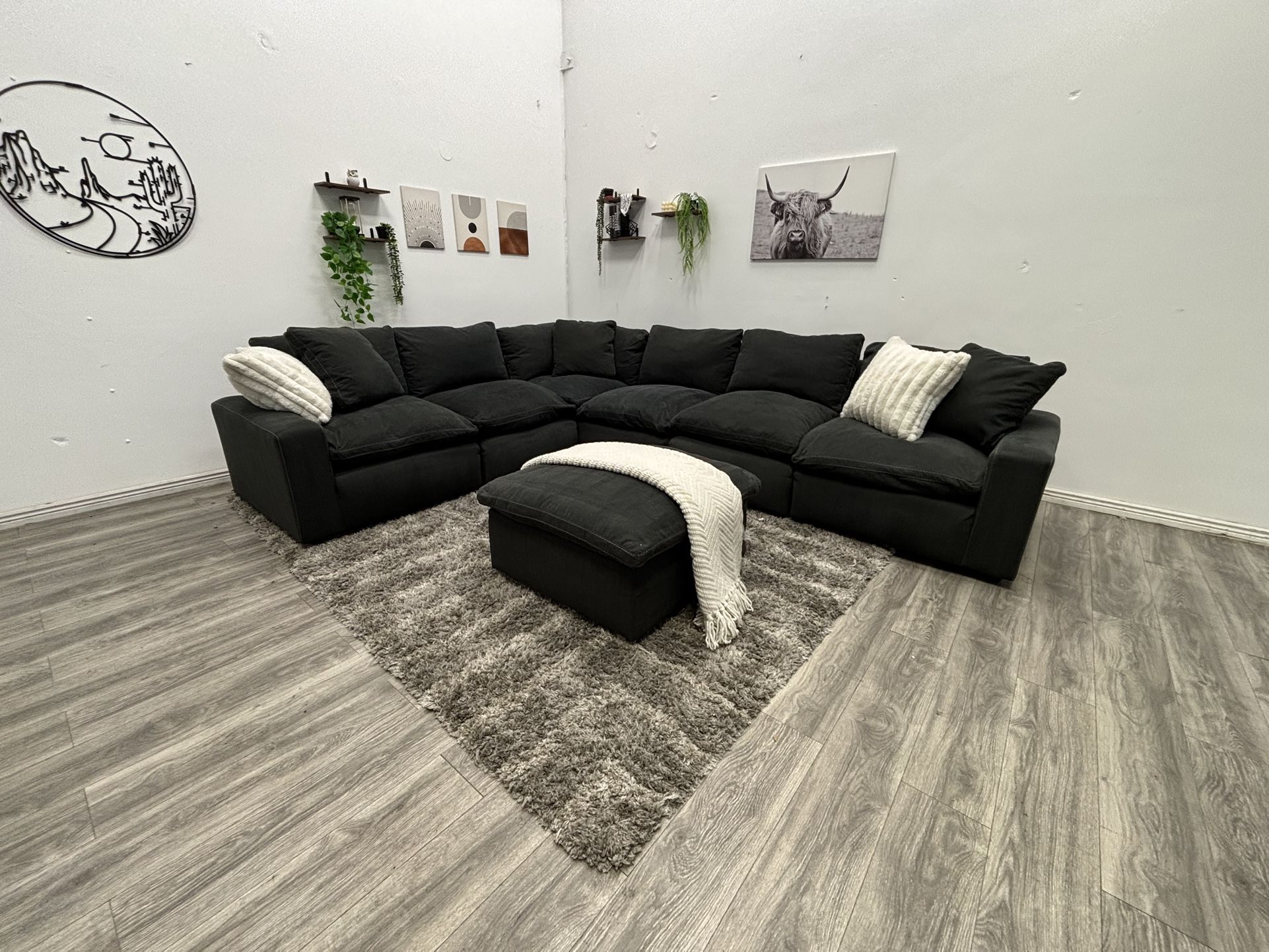 Gray Sectional Cloud Couch - Free Delivery 