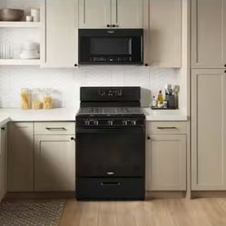 Whirlpool 30-in 4 Burners 5.1-cu ft Freestanding Gas Range in. Black