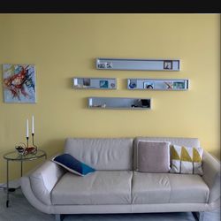 Natuzzi Italian Leather Couch Sofa - 89” X 36”