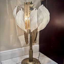 VINTAGE WHITE Leaf Table Lamp 31”H
