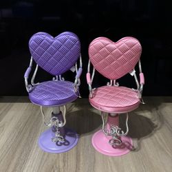 Heart-shaped Doll Salon Chairs 