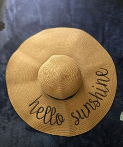 Hello Sunshine Wide Brim Straw Sun Hat