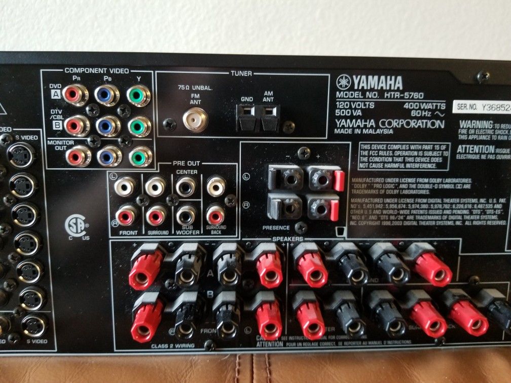 Yamaha HTR5760 7.1Channel Digital Home Theater Receiver for Sale in