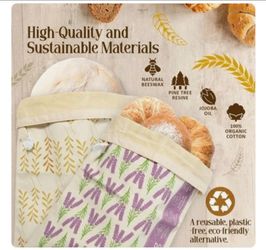 Tutiva Extra Large (2) Beeswax Bread Bags