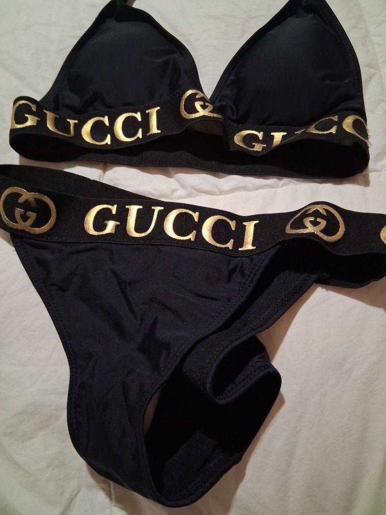 GUCCI Black&Gold Bikini SizeM