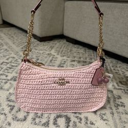 Brand NEW Pink Coach Straw Teri