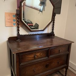 Antique Dresser With Mirror 
