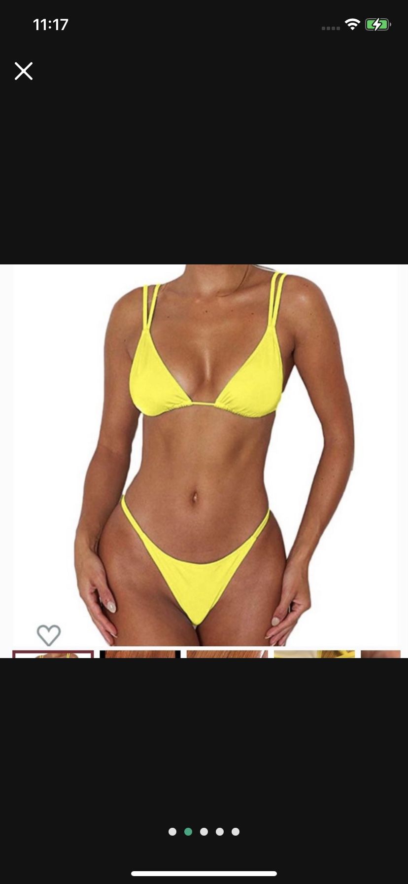 New Brazilian /Miami heat style yellow double straps triangle top skin top high leg thong string bikini /swimsuit/swimwear/bathing suit / body suit /