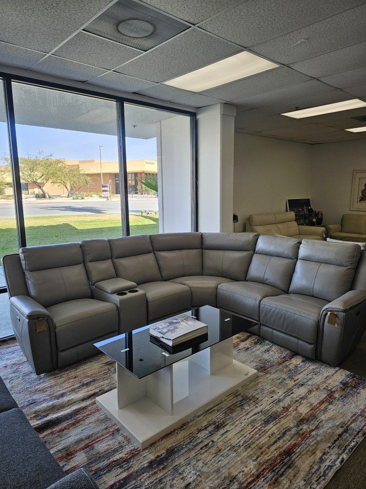 6-pc Leather Sectional Sofa-Addyson