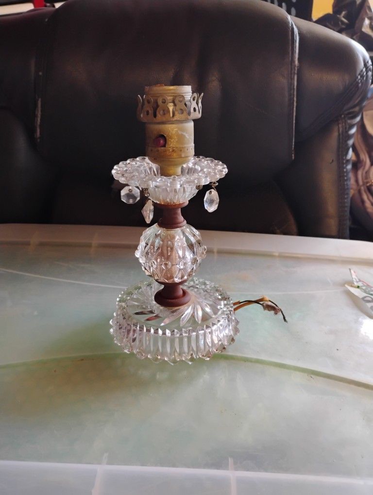 Antique Crystal Cut Lamp