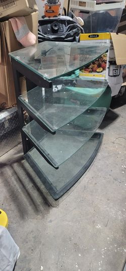 Tv Glass Stand Used $10