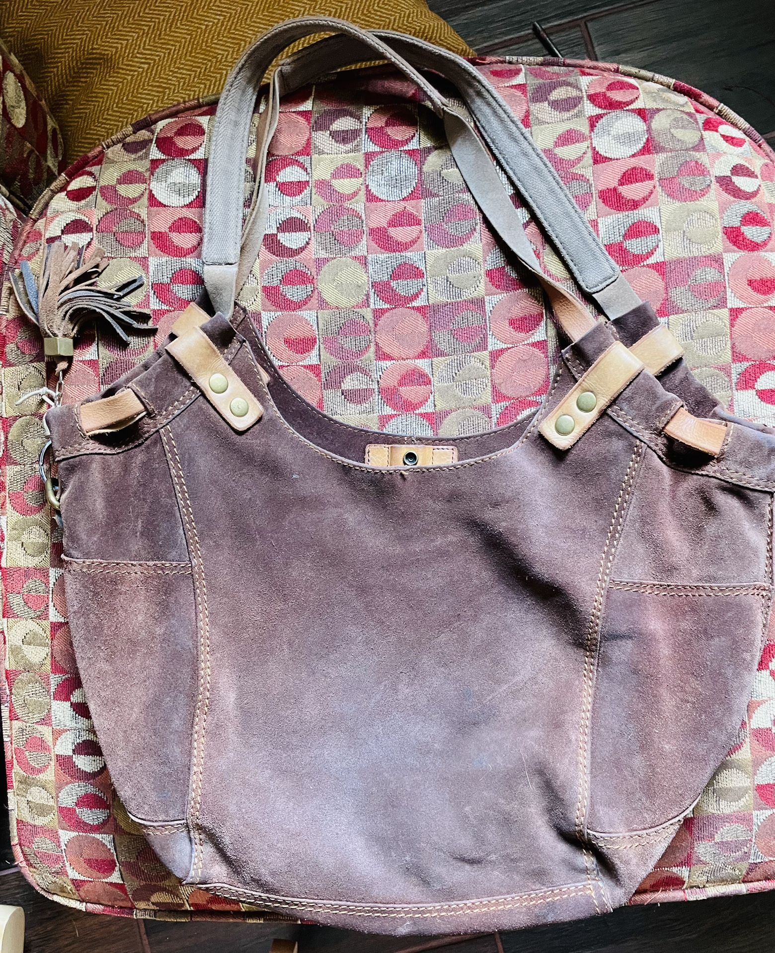 Lucky Brand Hobo Style Brown Suede Handbag