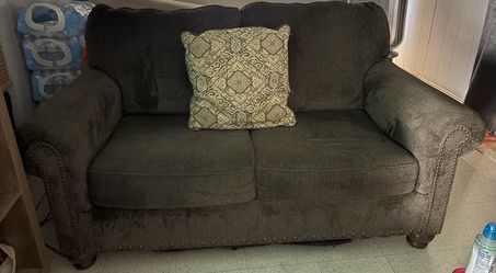 Charcoal Gray Couch & Loveseat Set – $300