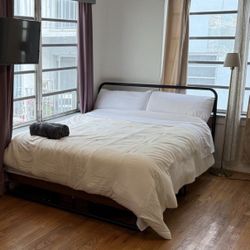 Queen Bed + Mattress For Sale 