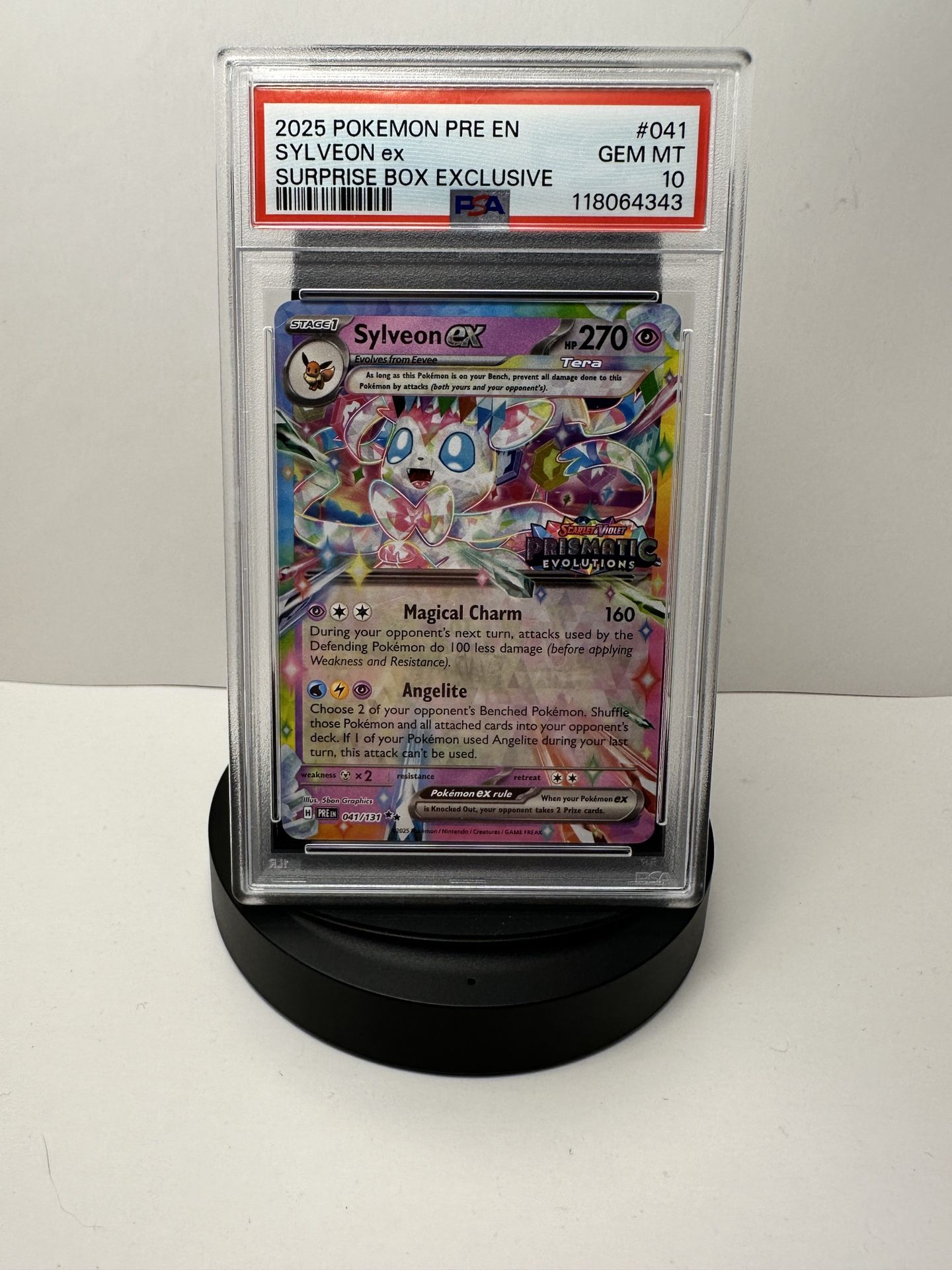 Pokemon Prismatic Evolutions Stamped Promo Sylveon EX PSA 10