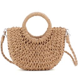 Mini Rattan Handwoven Retro Tote - NWOT
