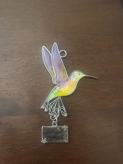 Multi-colored/silver Hummingbird ornament