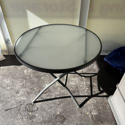 Round Glass Top Folding Table
