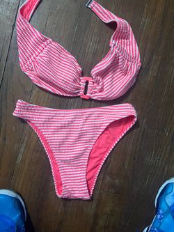 Pink Striped Two-Piece Bikini Set