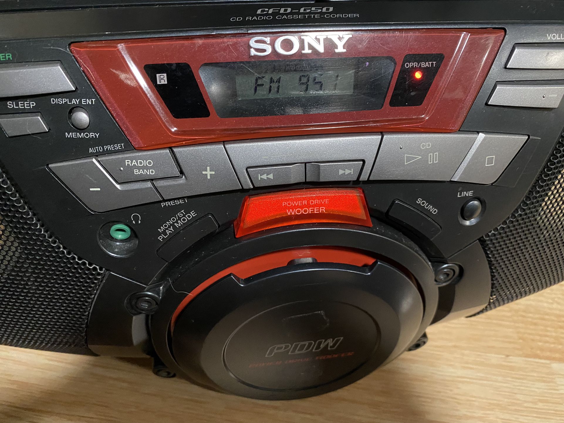 Sony Cfd-g50 CD Radio Cassette-Corder with Power Drive Woofer PDW