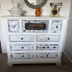 Rustic vintage Vaughn Basset Furniture Company solid wood dresser