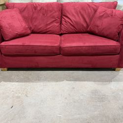 Burgundy Red Sleeper Sofa Couch - Very Nice Condition - Cleaned/Comfy - Queen - Delivery Available