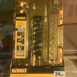 Dewalt 1/4” & 3/8” Drive Socket 34pcs Set