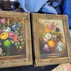 Two Antique Oil Paintings 