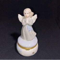 Vintage porcelain angel trinket box