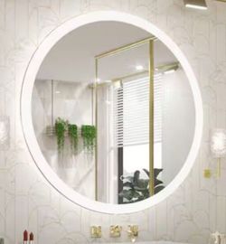 40 in. W x 40 in. H Modern Round Frameless Anti-Fog Wall Mount LED Bathroom Vanity Mirror with 3-Colors Dimmable Lights