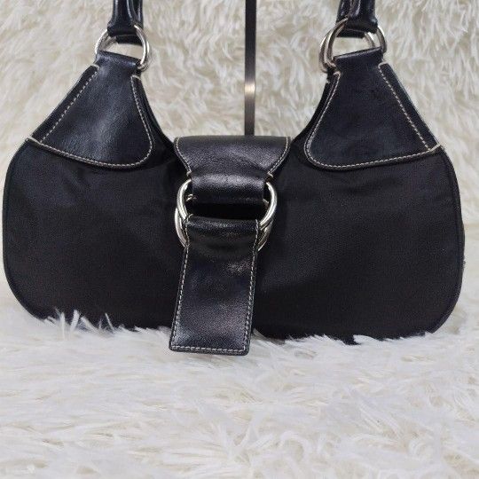 ππ«πππ Black Leather Shoulder Bag Designer Handbag With Triangle Logo Stylish