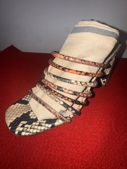 Women's Aldo Snake Print Strappy Heeled Sandals Size 7