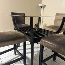 High Dining Table with Chairs
