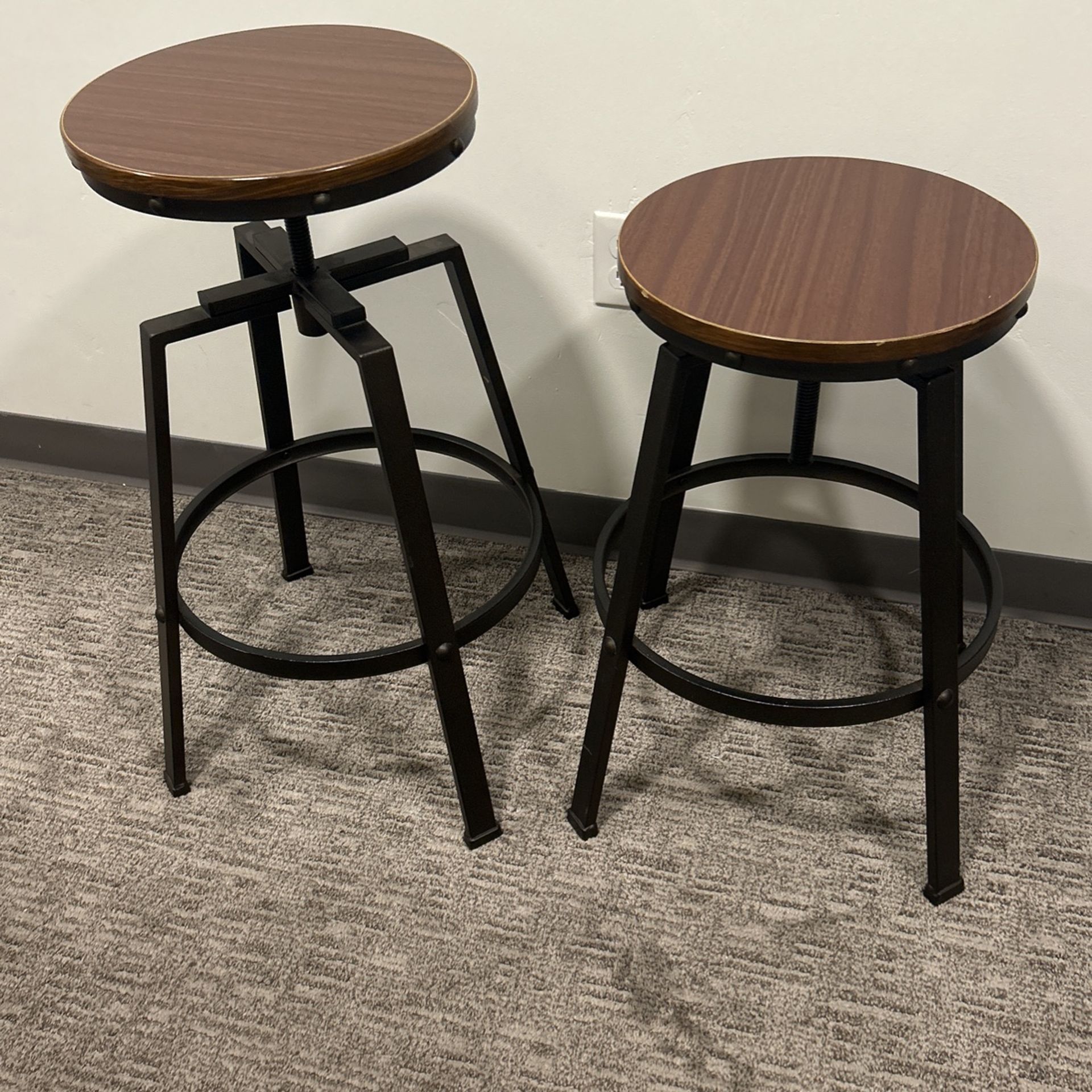 Adjustable Wood/Metal Stools