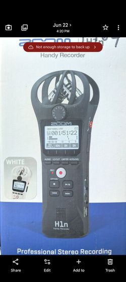 Zoom H1n Handy Recorder designed for high-resolution stereo audio recording.