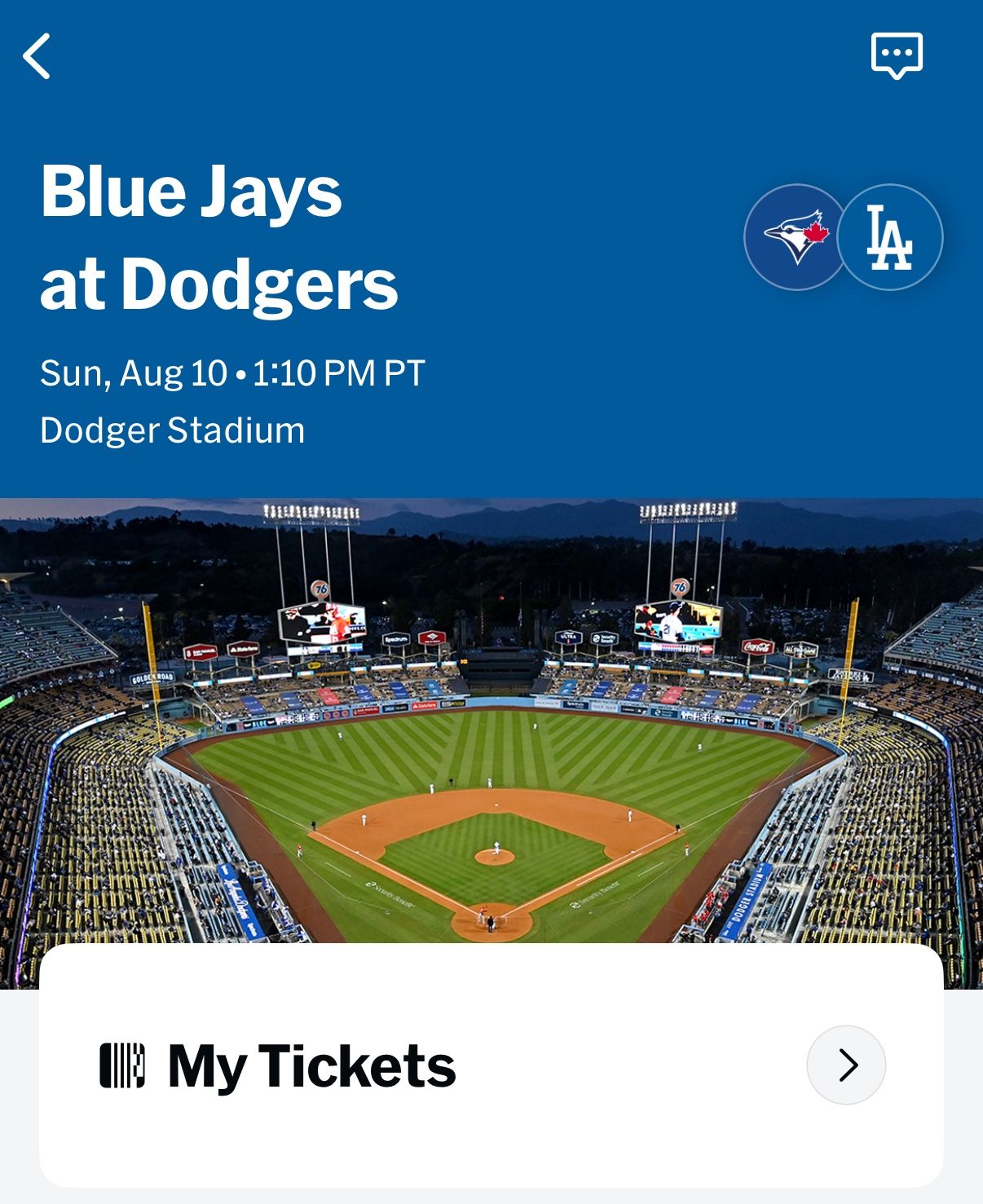 8/10 Dodgers V Blue Jays