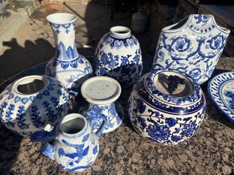 Blue and White Ceramic Porcelain Collection