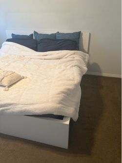 Ikea Malm King size Bed frame with Mattress