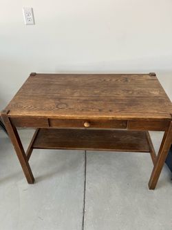 Vintage Wooden Desk with Drawer