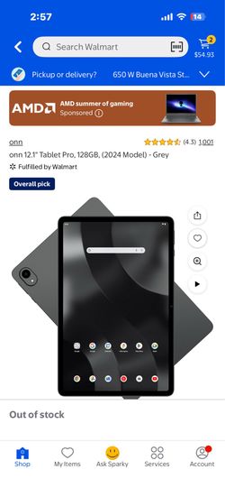 Onn 12 in tablet with case
