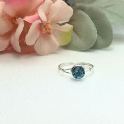 Blue Cubic Zirconia Ring|Size 8