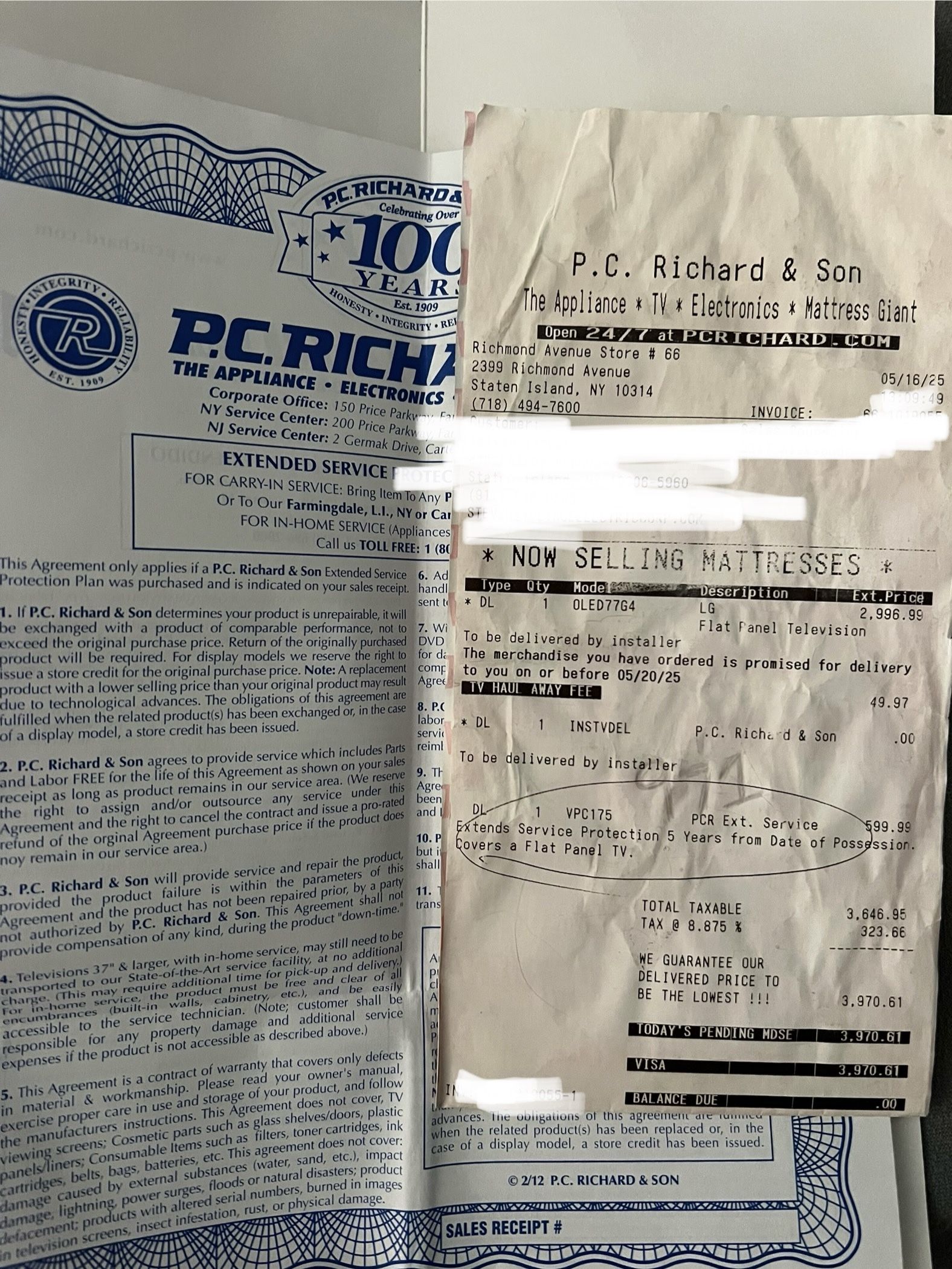 77” LG OLED77G4 flat screen tv