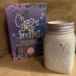 Scentsy Chasing Fireflies Premium Full Size Wax Warmer Mason Jar
