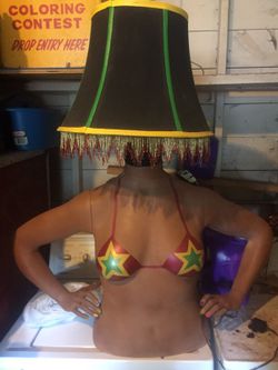 Hand painted Mannequin lamp