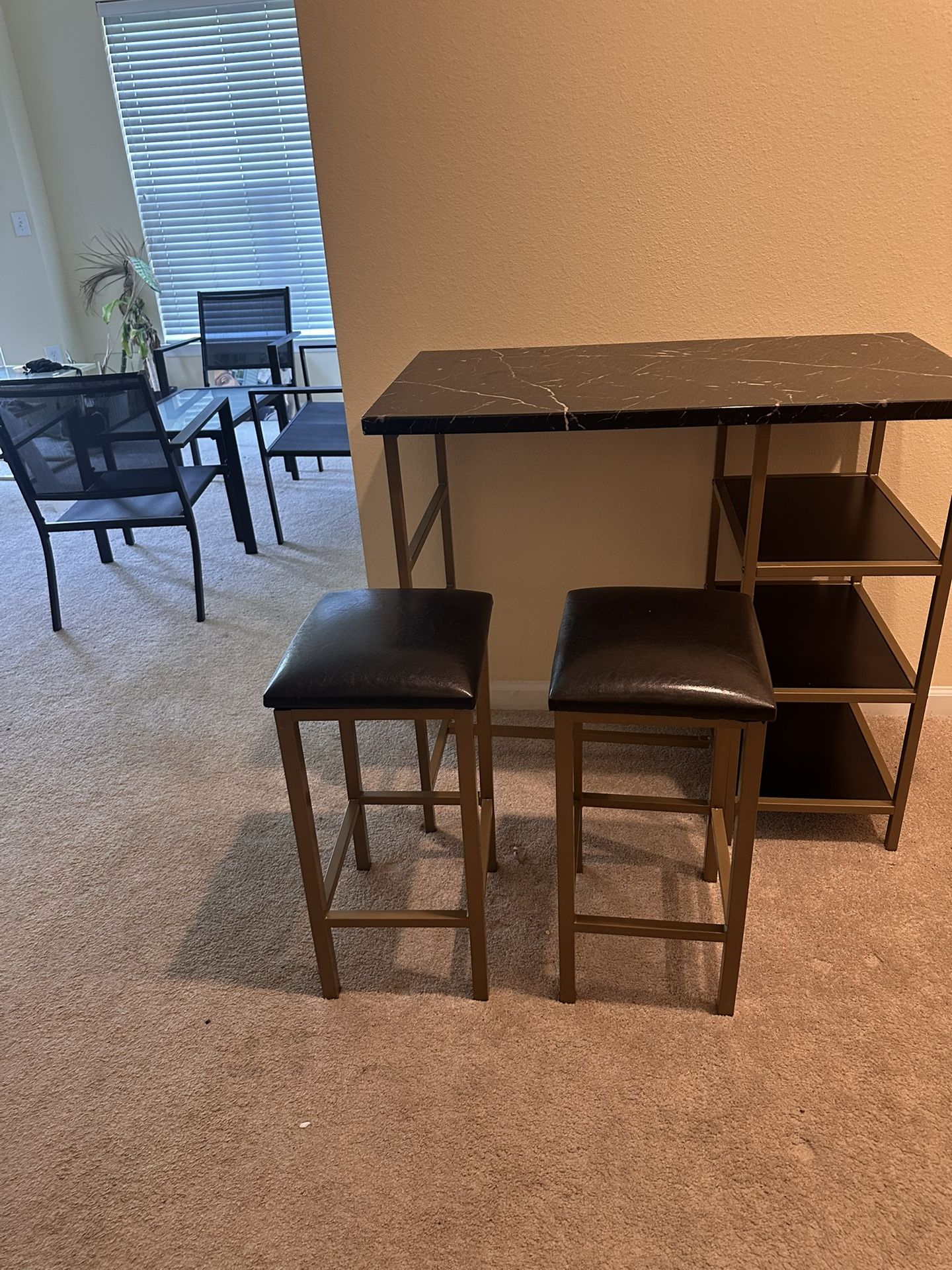 Small Table Set W/ Bar Stools Included !