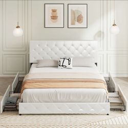 White Full Bed