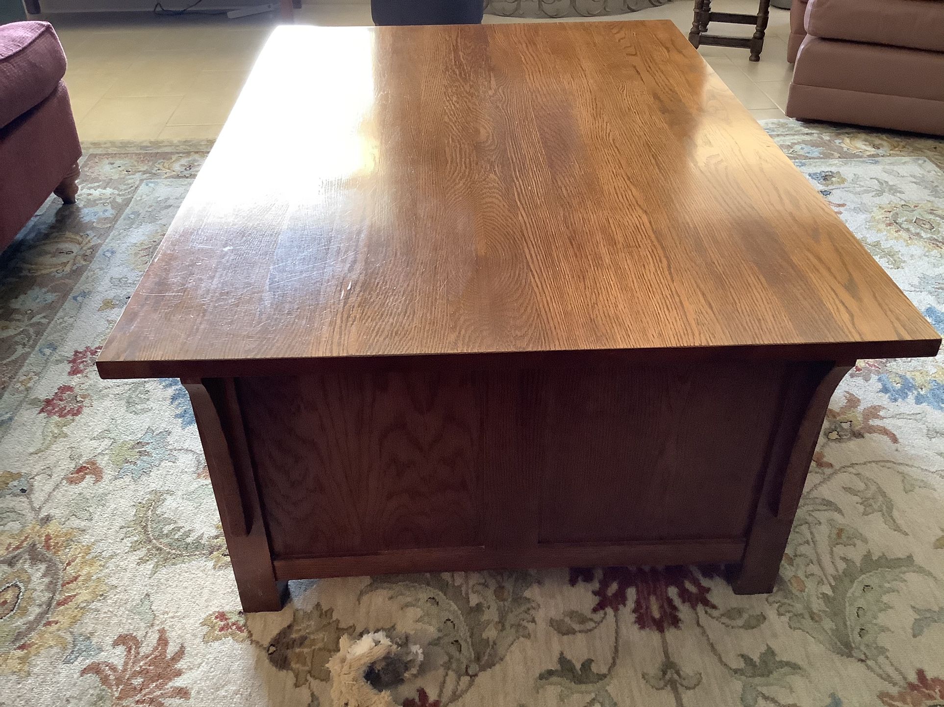 Kincaid Mission Style Coffee Table 36x52x20 Inches Medium Oak Finish