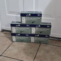 LEVITON 20 AMP OUTLETS  35 DLS FOR BOX