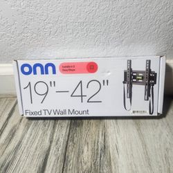 onn Fixed Wall Mount for 19" to 42" TVs, UL Listed, Holds up to 35 lbs, Black